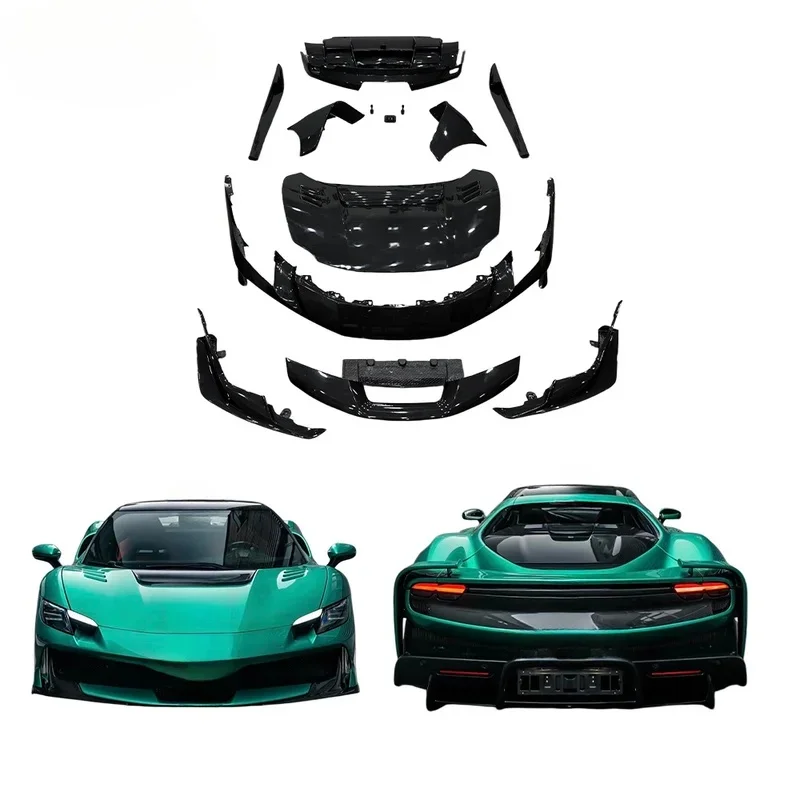 High Quality Dry Carbon Track Aero Kit Lip Diffuser Side Skirts Rear Wing Exterior Sport Universal Fit Car Auto Guard