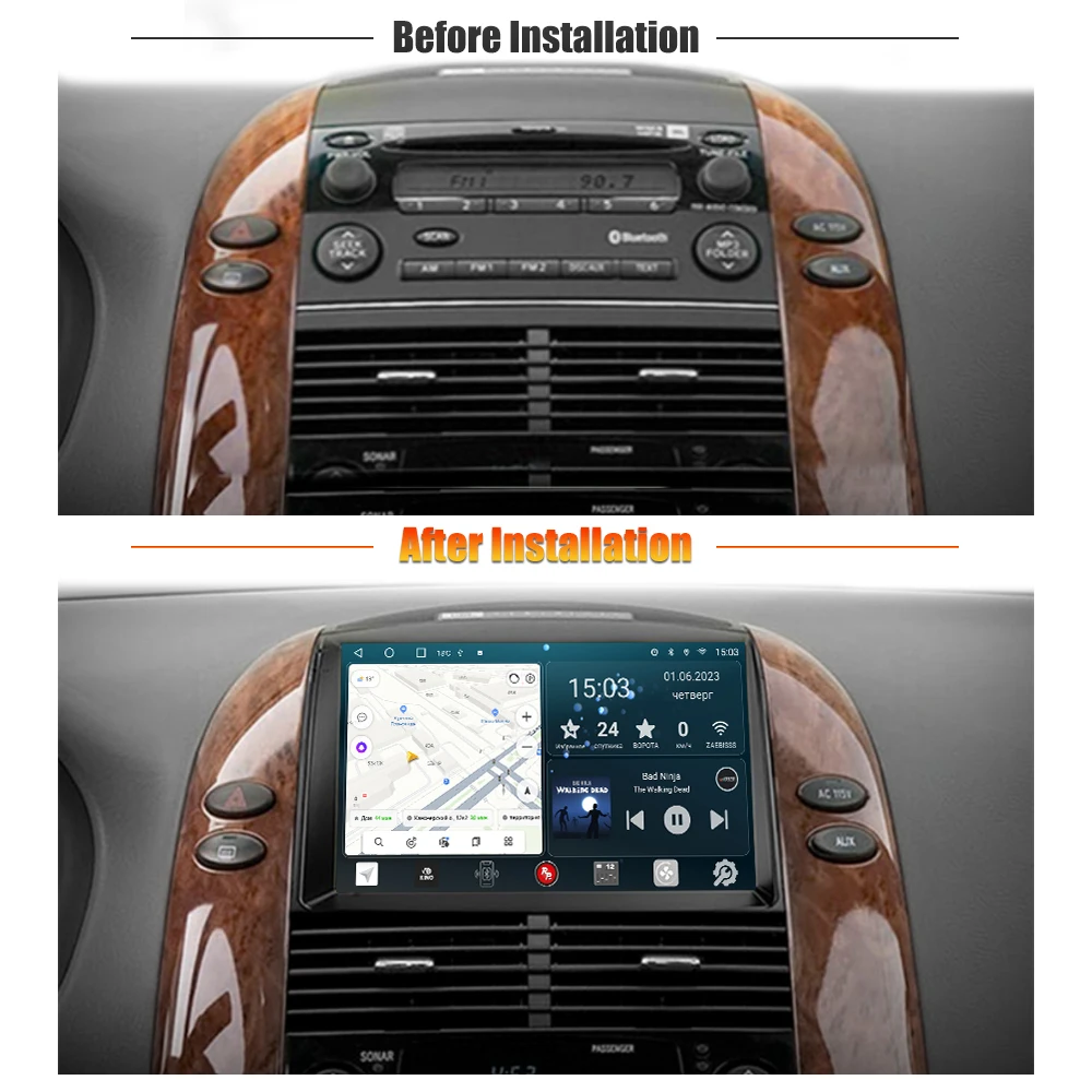 Redpower 75273 HiFi car radio for Toyota Sienna 2 generation (01.2003-12.2009) DVD Player Bluetooth GPS GLONASS