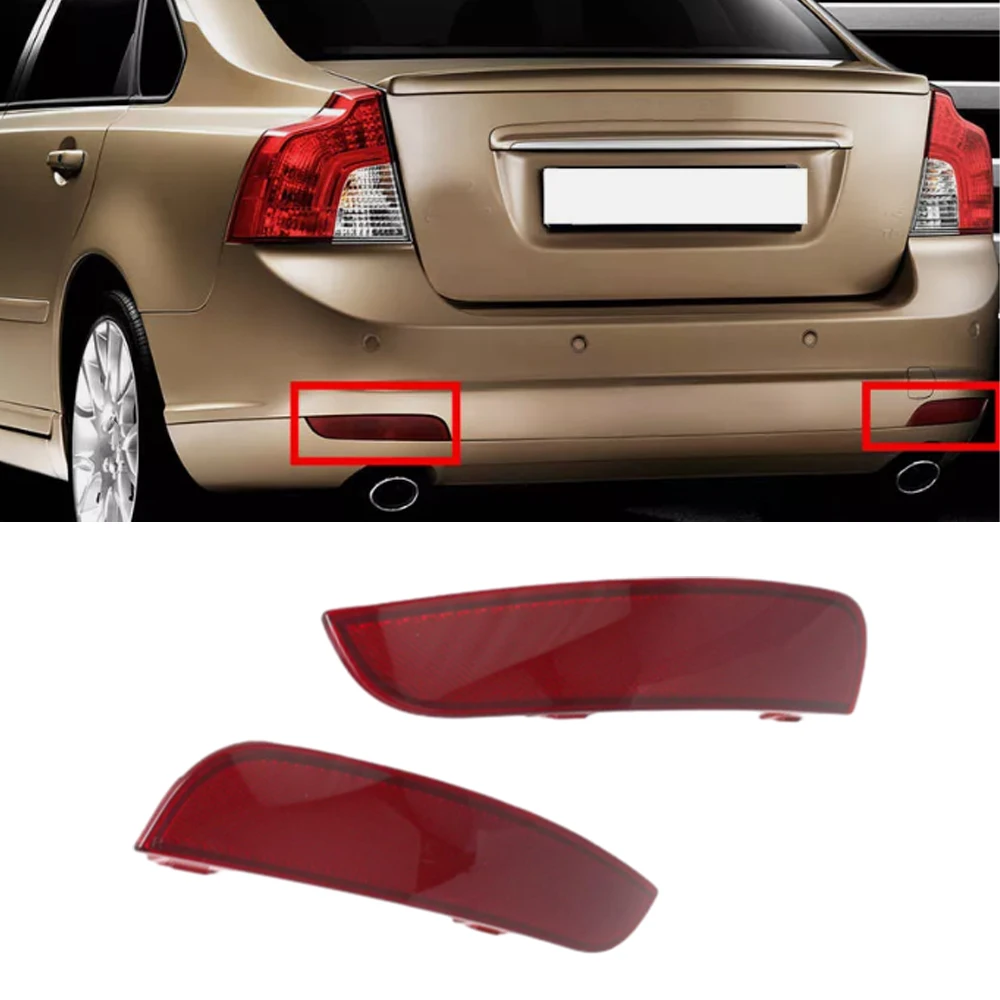 

For Volvo V50 S40 2008 2009 2010 2011 2012 2013 2014 2015 1 Pair Car Rear Left and Right Bumper Reflectors 30763345 30763346
