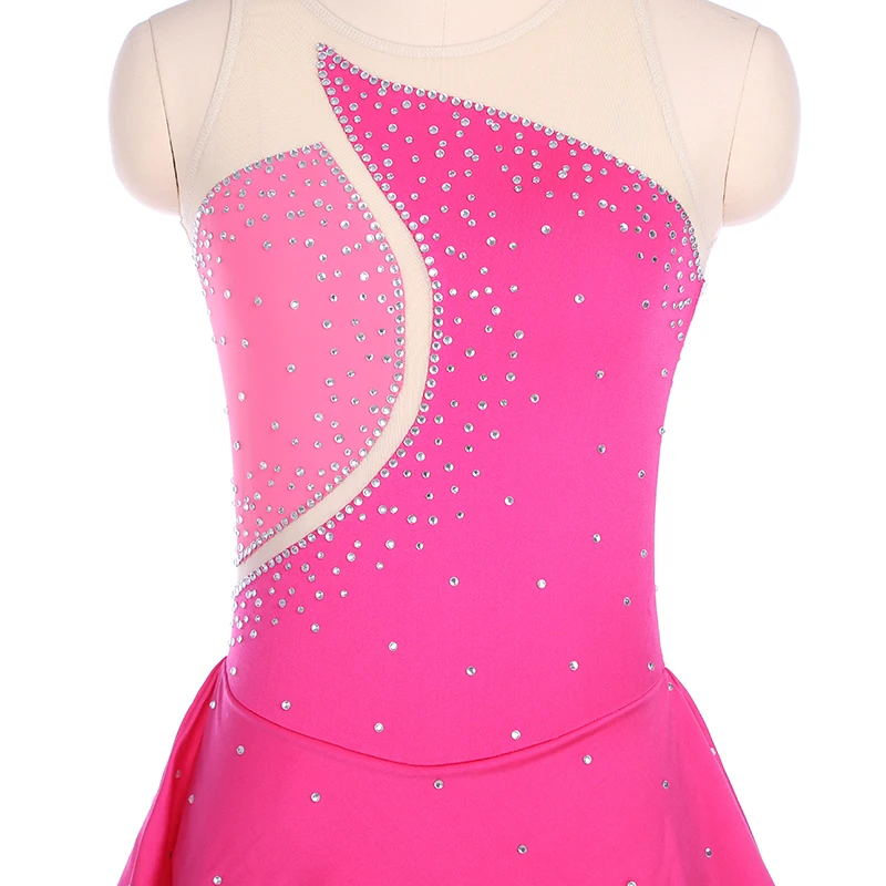 Rok Tutu Lengan Ruffle Anak Perempuan Kostum Tari Panggung Skating Berkilau Ketat