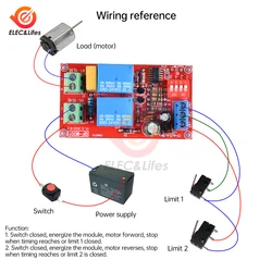 5/12/24V DC Motor Controller Relay Board Forward Reverse Control Limit Start Stop Switch Pusher Electric Curtain Automatic Door