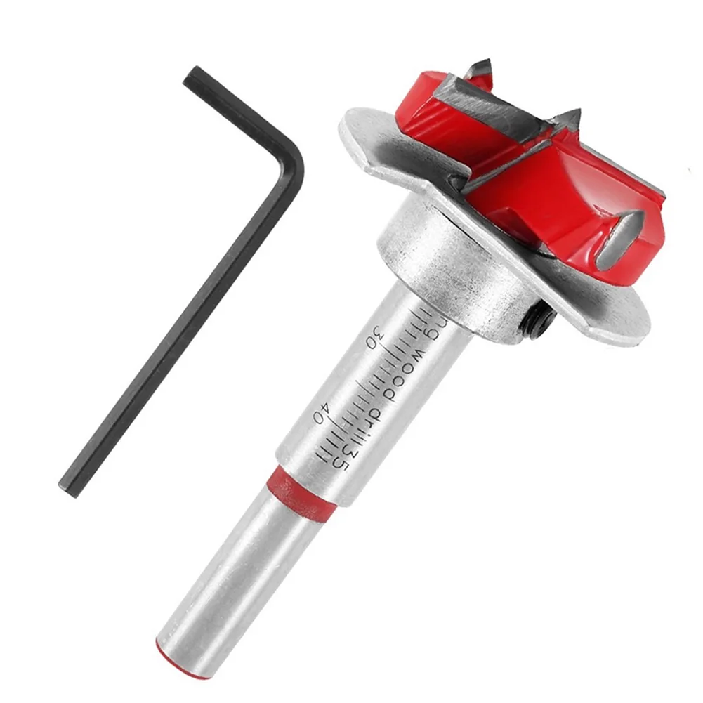 

Adjustable 35mm Carbide Flat Wing Drill Bit Hinge Hole Puncher For Woodworking Power Tool Parts Hinge Hole Positioning Drill Bit