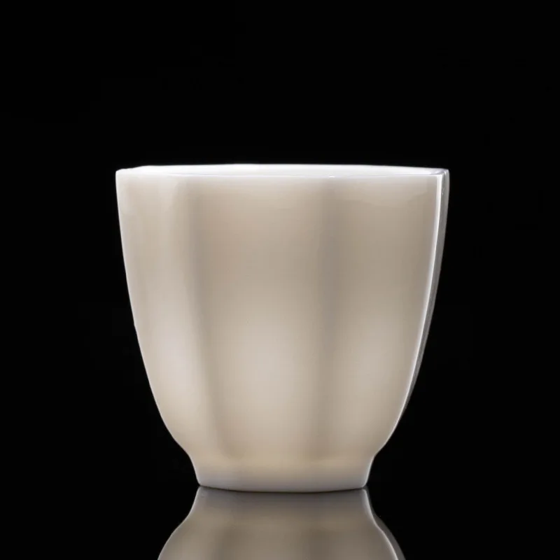 Various Styles Pure White Sheep Fat Jade Ceramic Kung Fu Set Master Cup Tea Bowl Supports LOGO Printing
