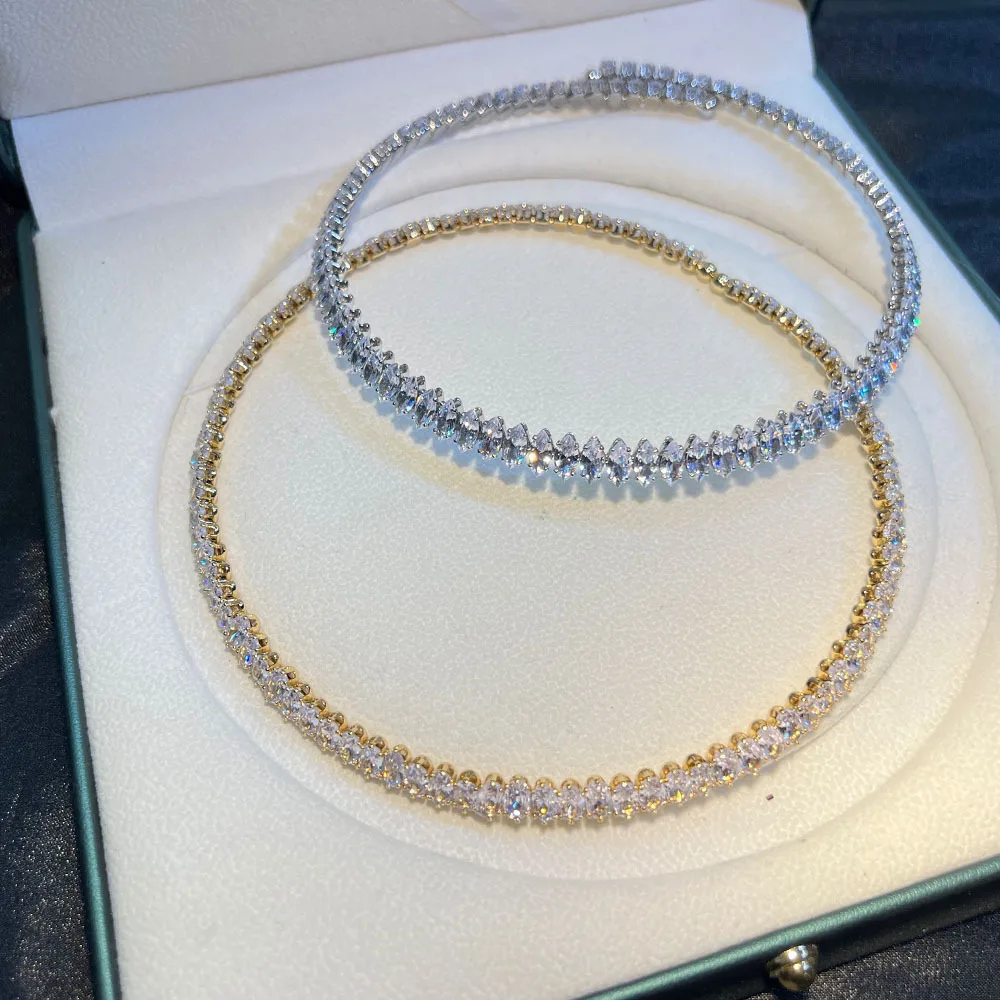 DIY accessories Full diamond neck chain necklace light luxury high sense personality niche fashion zircon European and American