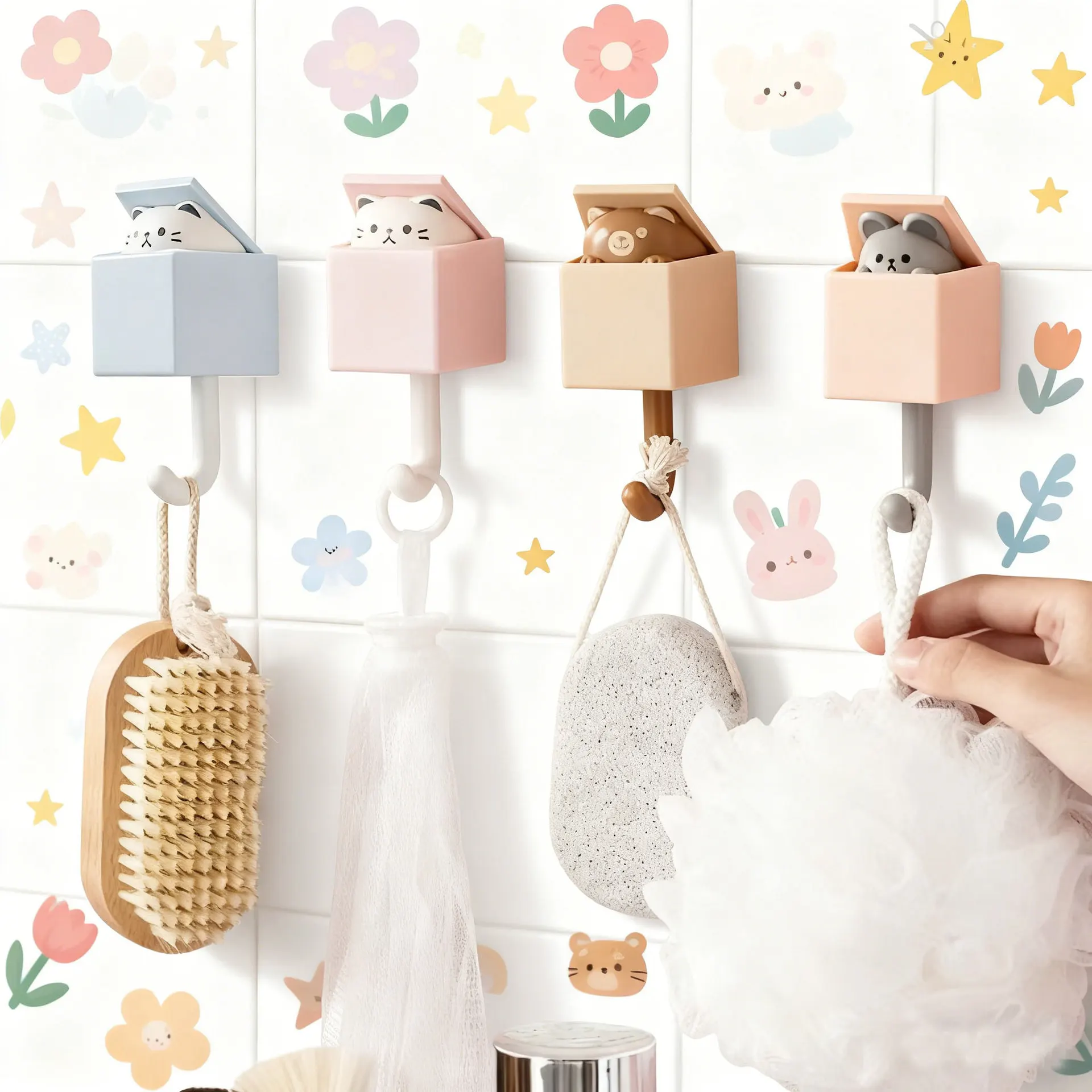 

Милый мультяшный крючок, сверхмощный клейкий крючок, нет необходимости для сверления, крючок для подвешивания пальто и шляпы