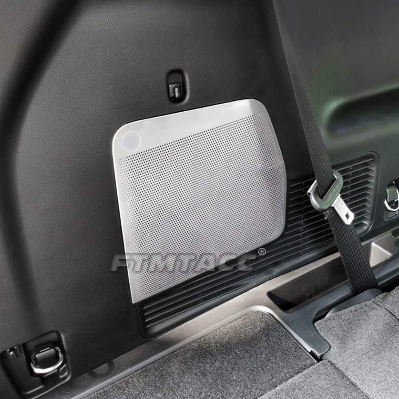 For Ford Explorer 2020-2023 Car Door Audio Speaker Cover Loudspeaker Pad Trim Frame Sticker Stainless Steel Interior Accessories