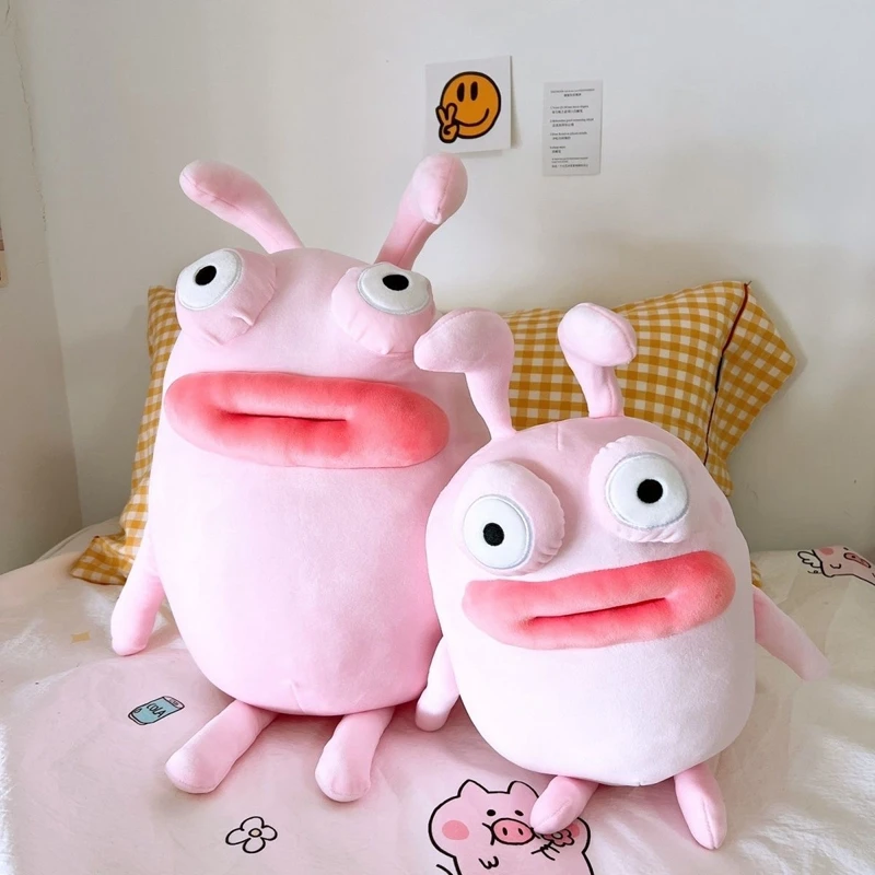 

New Internet Celebrity Ugly Cute Big Mouth Rabbit Plush Toy Pink Funny Sausage Mouth Super Soft Rabbit Children Birthday Gift
