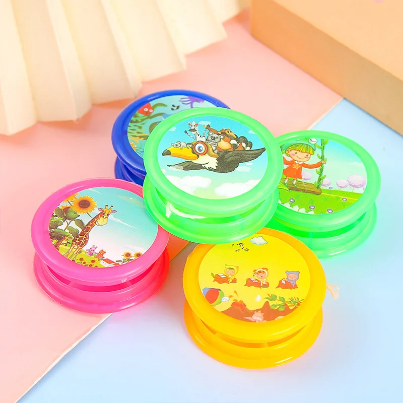 Children\'s Cute Yo-yo Plastic Cartoon Animal Yo-yo Fancy Swing Yoyo Ball Classic Nostalgic Educational Toy Style Random Yo-yo