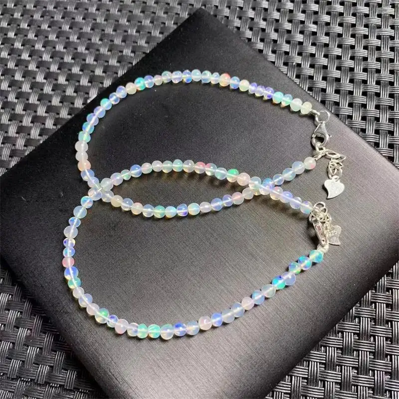 3.4MM Natural Colored Opal Bracelet Crystal Reiki Healing Fengshui Stone Fashion Jewelry Gift For Women Men 1PCS