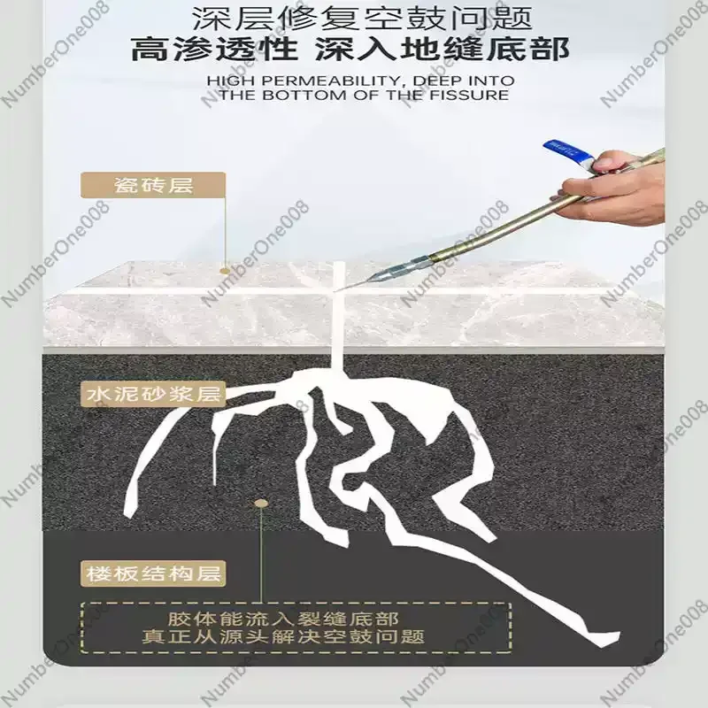 Floor Tile Hollow Drum Grouting Machine, Marble Stone Tile Cavity Filling Injection Tool with Special Repair Glue