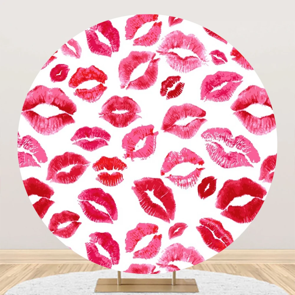 

Laeacco Bachelor Party Round Background Cover Sexy Red Lips Yong Party Decor Adult Personal Art Portrait Photography Backdrop