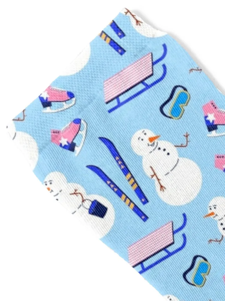 طباعة الشتاء مع شخصيات رجل الثلج. جوارب عصرية للأطفال برسوم كرتونية للرجال والنساء #2