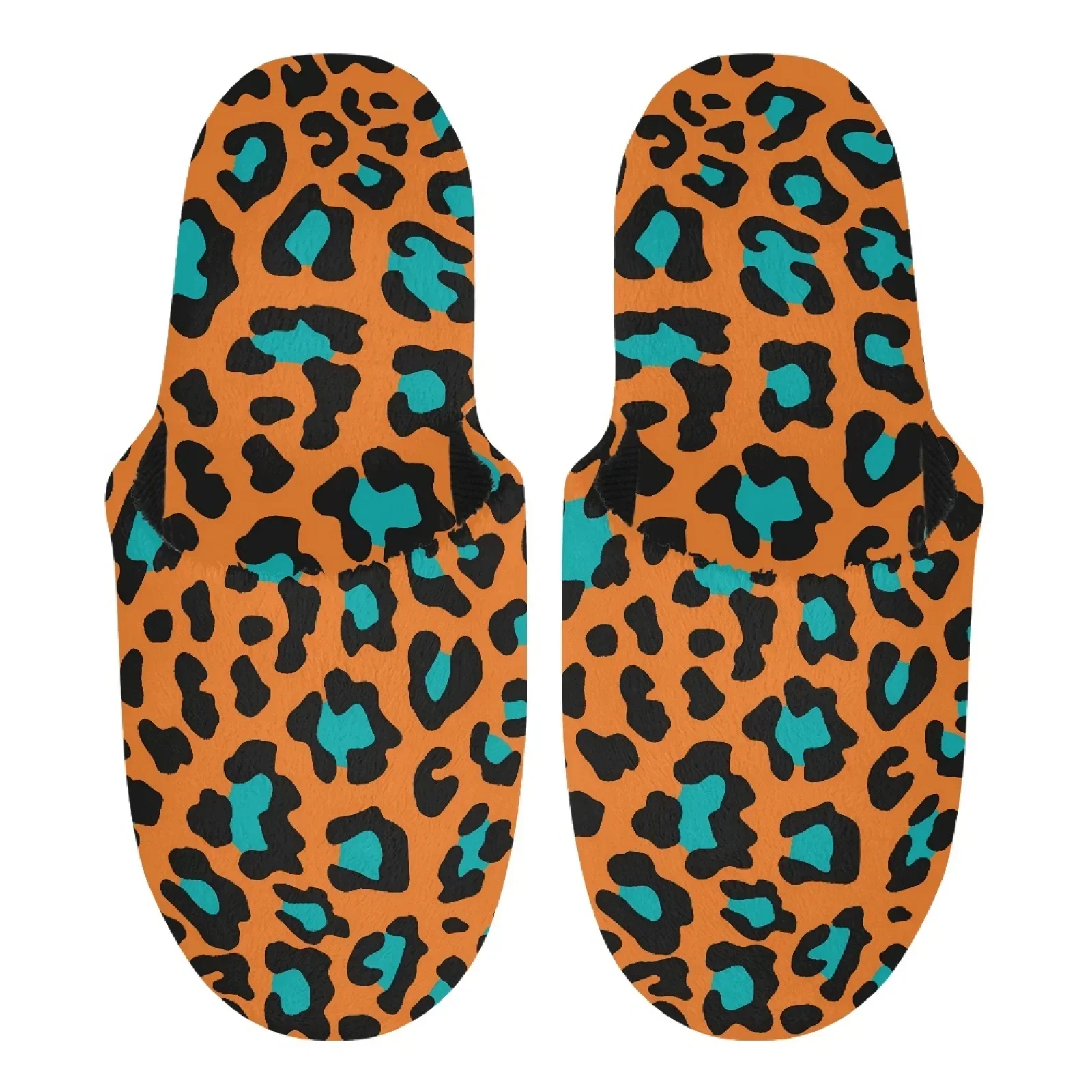 Unisex Leopard Print Cotton Slippers Comfortable Household Indoor Slippers Rubber Sole Anti-Slip Design Keep Warm Lined With EPE