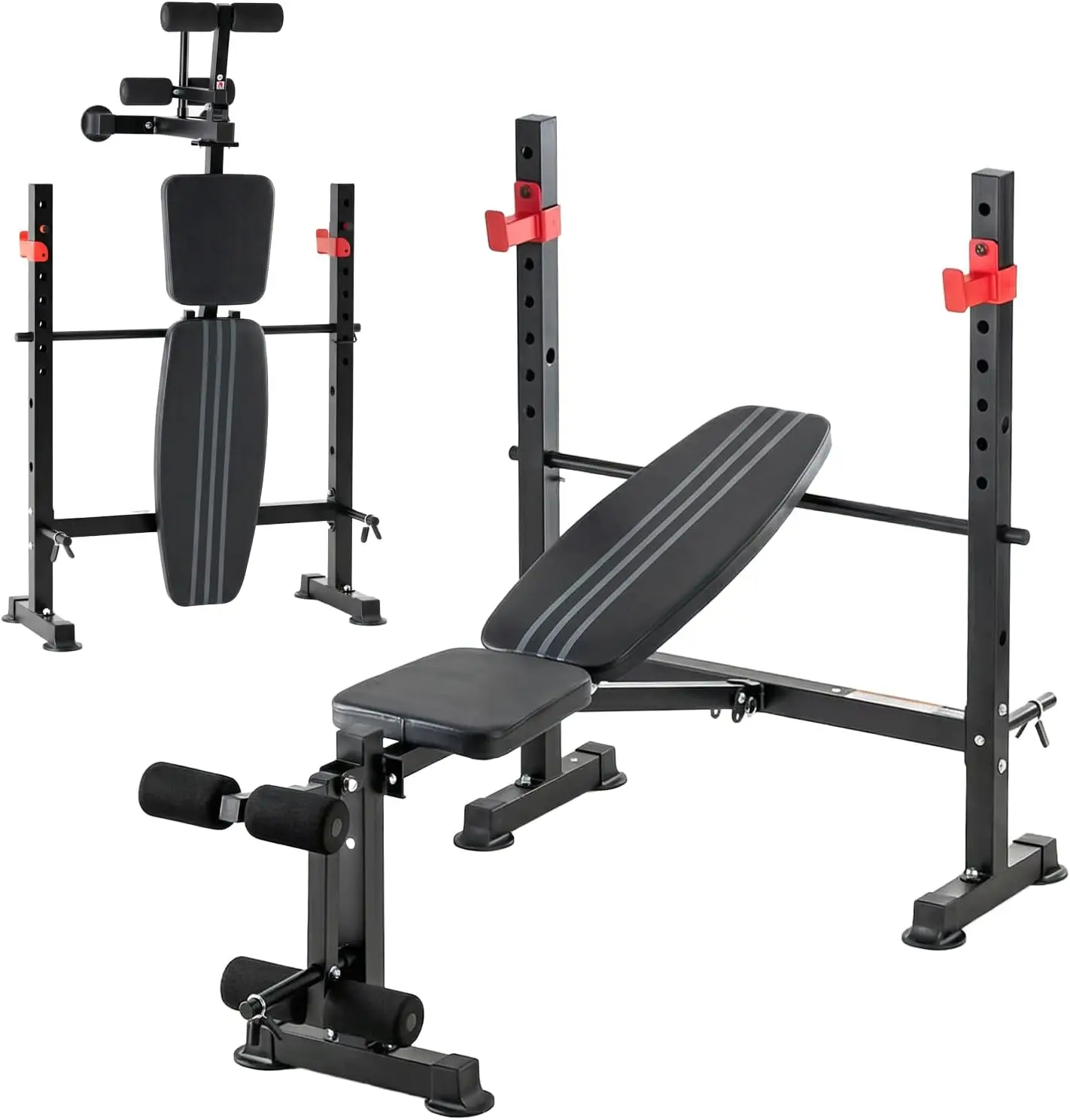 Adjustable Weight Bench Set, 650LBS Foldable Bench Press for Home Gym, Full Body Strength Training Equipment