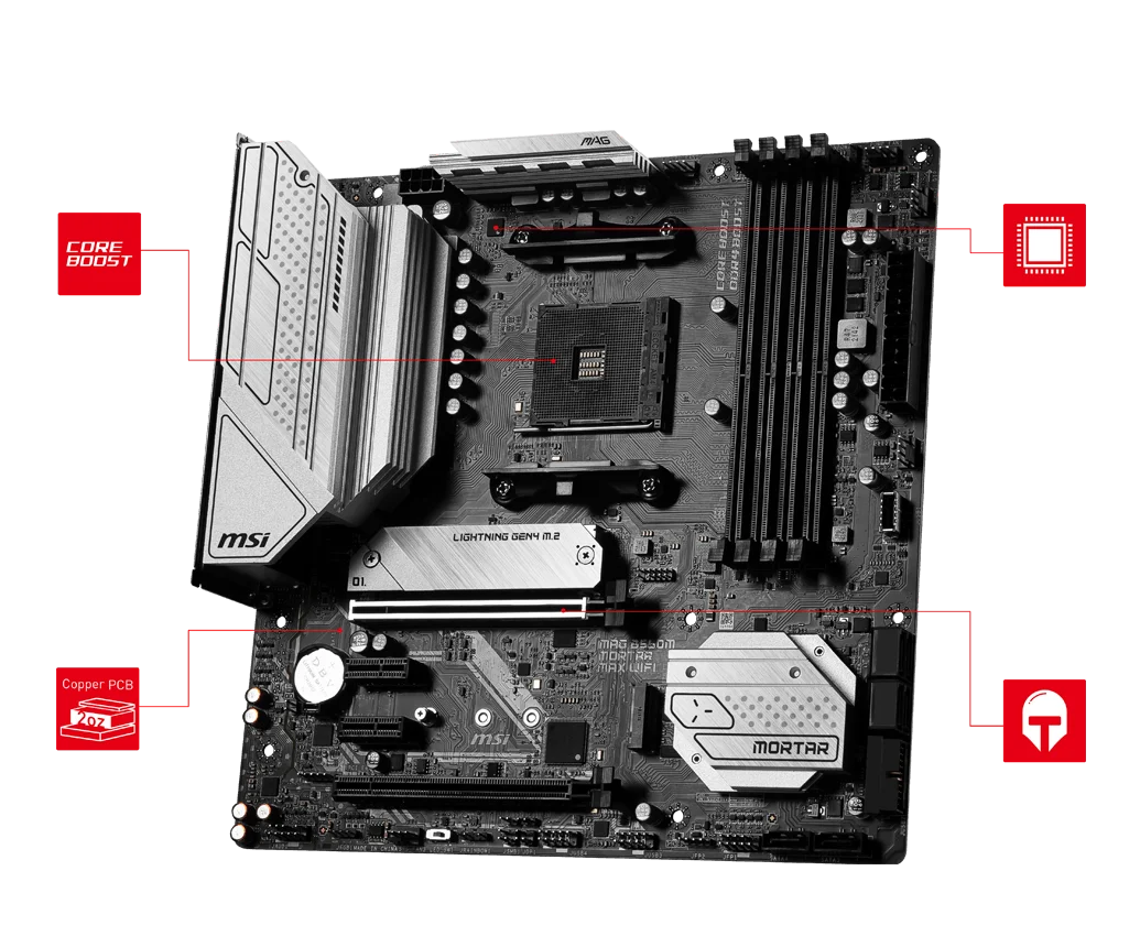 

B550 game motherboard desktop computer motherboard supports 5600 5700X CPU MAG B550M MORTAR MAX WIFI