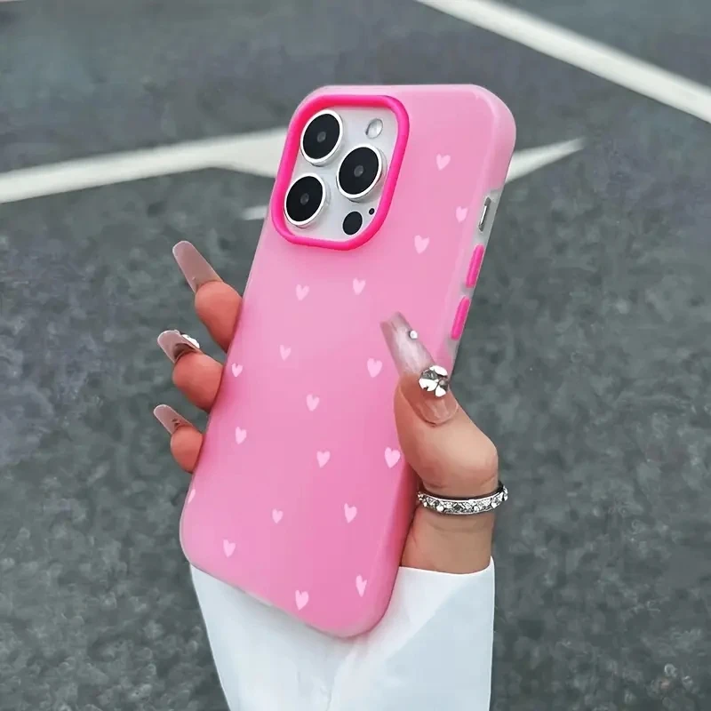 Мягкий противоударный чехол для телефона Xiaomi Poco 17 Pro Max 11T 12T 13T 14T 15T Pro 15 Ultra с рисунком маленького свежего розового сердца и эффектом желе
