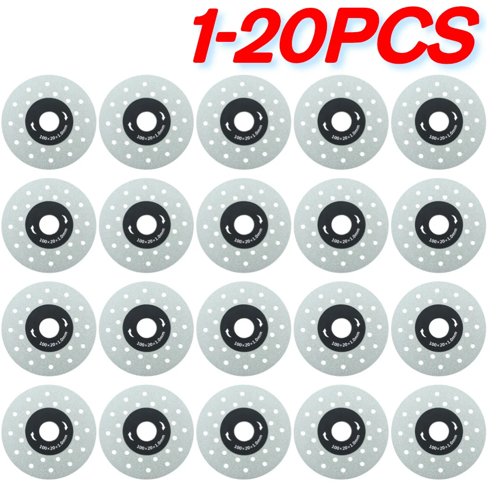 1-20PCS 4-Inch Cutting Blade Porous Widened Diamond Rock Slabs Cutting Disc Slate Cutting Wheel for Stone Ceramic Angle Grinder