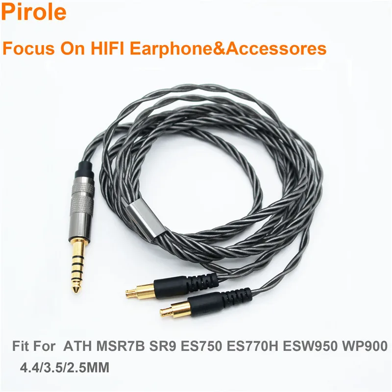 يصلح للصوت-تكنيكا MSR7B SR9 ES750 ES770H ESW950 WP900 HIFI سماعات الكابلات 4.4 متوازن سماعة الأساسية بالفضة كابل