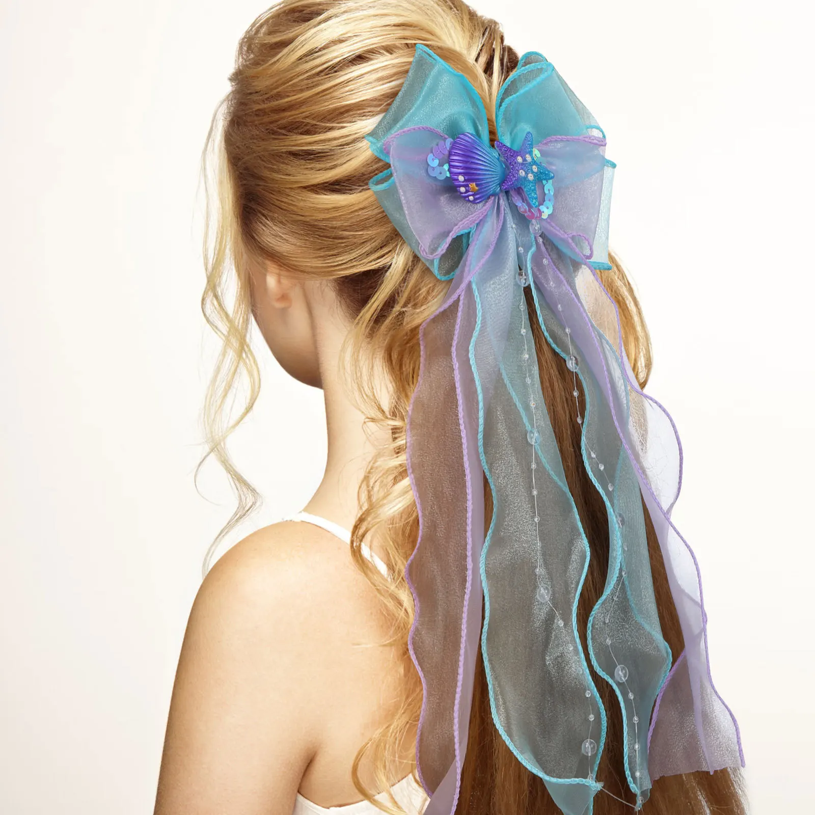 

2Pcs Mermaid Hair Clips Unique Design Sweet Dreamy Touch Feminine Charm Individuality Easy Application Lasting Comfort