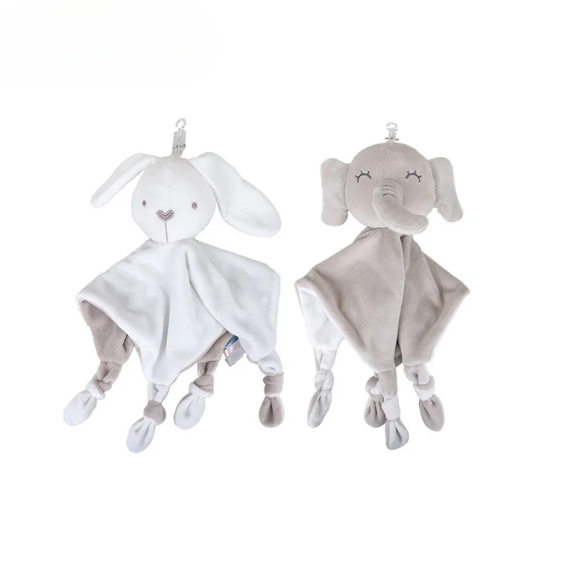 Baby Soothing Towel Doll Elephant Doll Soothing Towel Plush Handkerchief Toy Jouets Pour Bébés Tout-petits Hand Puppet 무마 수건 피규어