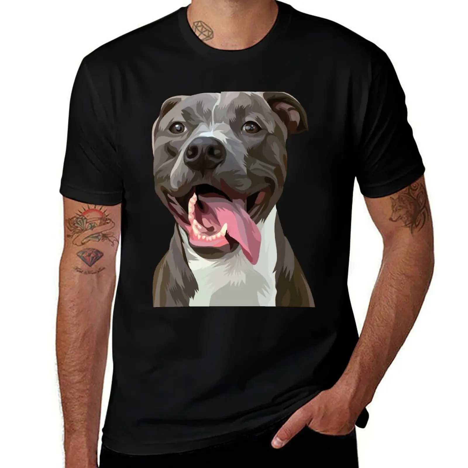 

FUNNY PITBULL DOG LOVERS GIFT T-Shirt man t shirts cotton t shirts for man cotton soft anime tshirt T-Shirt