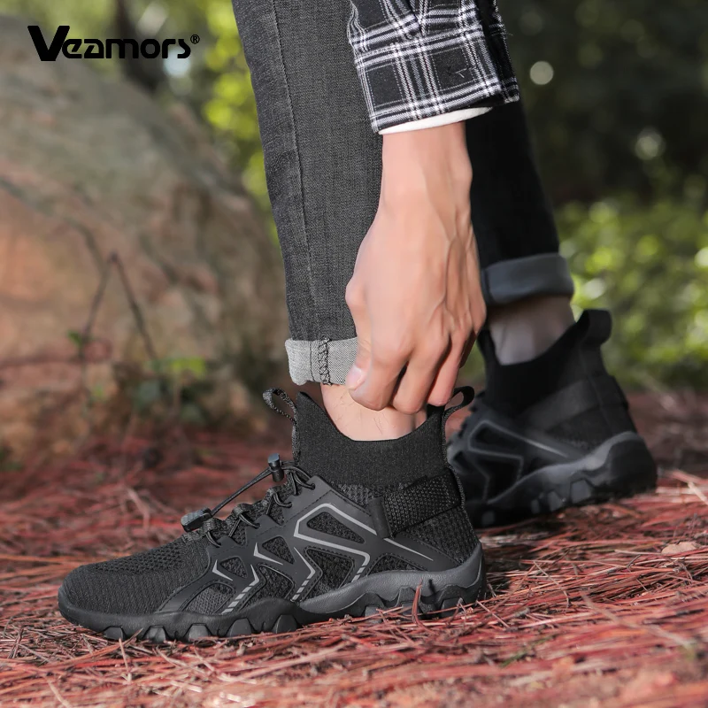 High-Top-Outdoor-Sneaker für Herren, rutschfeste Damen-Wanderschuhe, atmungsaktive Mesh-Sneaker für Paare, für Trekking, Camping, Wandern