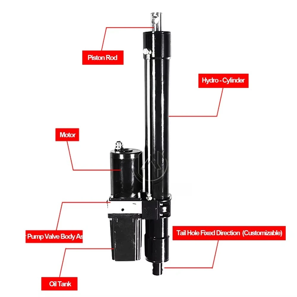 Marine hydraulic double action linear actuator with free lever clutch