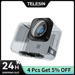 TELESIN Max Lens Mod for GoPro Hero 12 11 10 9 Accessories Anti-Shake Ultra-wide Angle Waterproof Action Camera Accessories