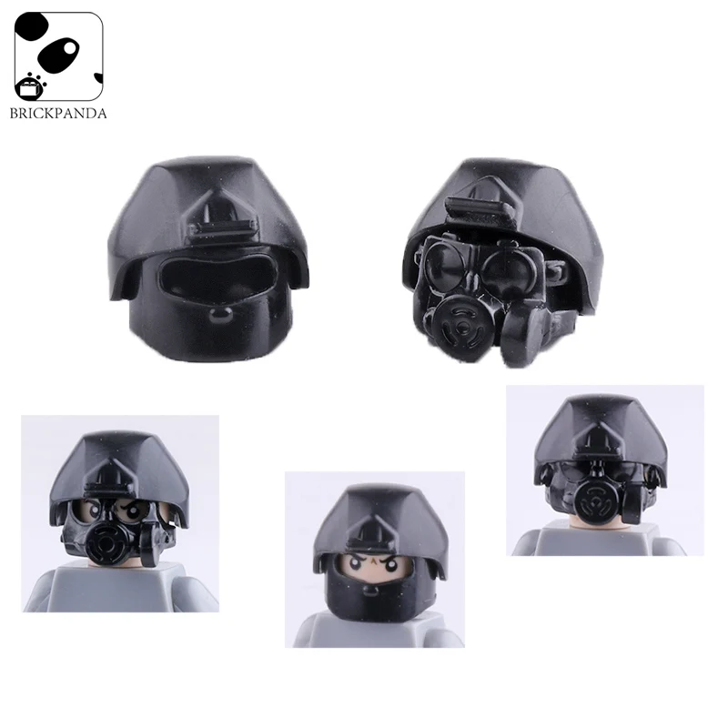 City Military Soldiers Figures Accessories Building Blocks Military Special Forces Equipment Helmet Gas Mask Mini Bricks Toy Kid