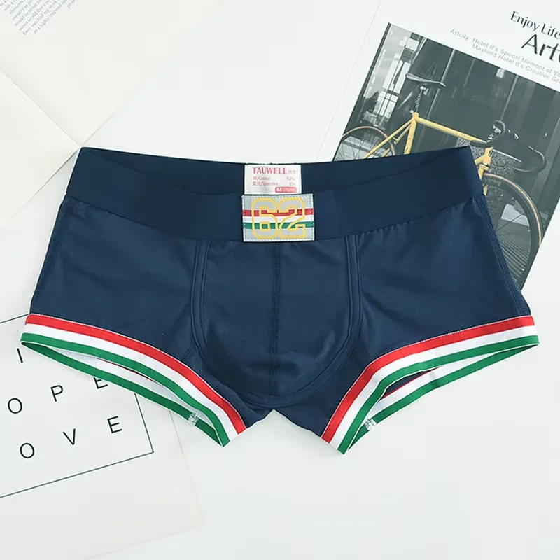 Cotton Bulge Boxy Underwear for Men Sexy Low Waist U Convex Pouch Boxer Briefs Breathable Comfort Sweat Absorption Sports Trunks