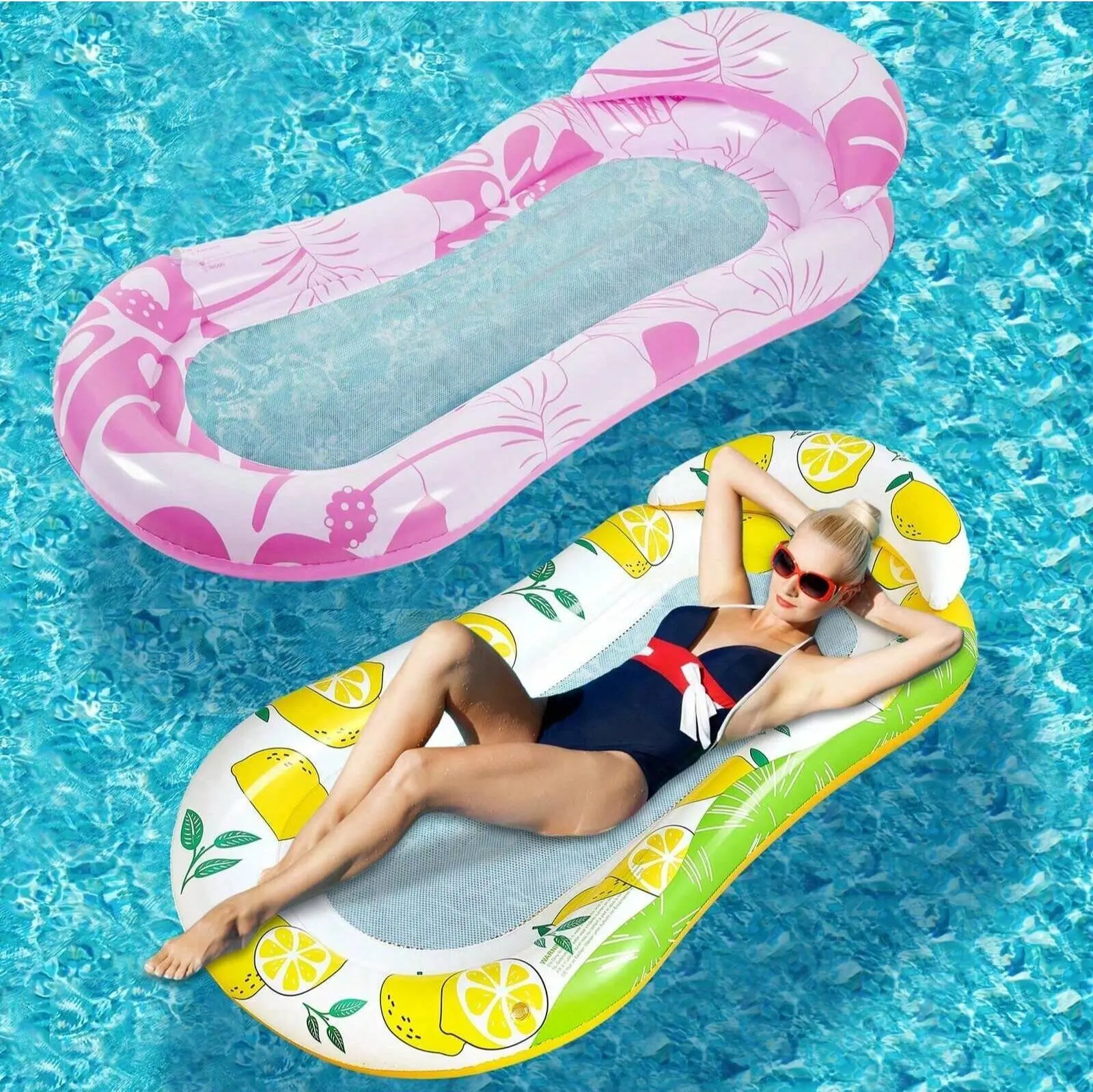 1pcs Inflatable Water Mat Float, Floating Raft for Swimming Pool, Beach and Lake, Ultimate Comfortable Lounging Mattress, Island