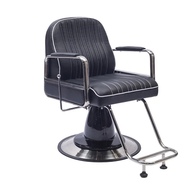 Hairdressing Haircutting , Barber Shop Chair, Salon-Specific Hydraulic Lift And Swivel Stainless Steel Grooming Office