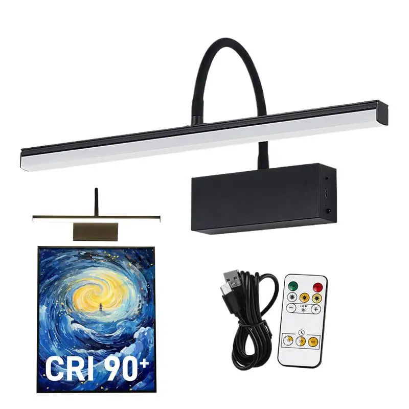 

Lights For Pictures Picture Frame Light Rechargeable With Remote Wireless 3 Color Modes Dimmable LED Sconce Lamp With Timer For