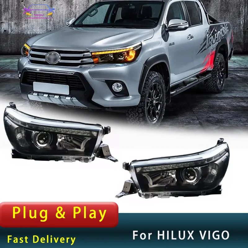 

Автомобильная фара для Toyota Hilux Revo Vigo 2015-up, новая фара, Модернизированный дизайн, искусственные глаза, фара в сборе, автомобильные аксессуары