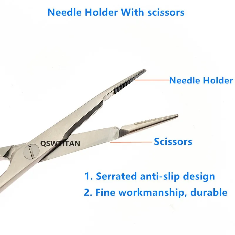 Stainless steel Needle clamp Straight tip pliers Surgical forceps Pet Veterinary  Surgical Instruments Needle Holder