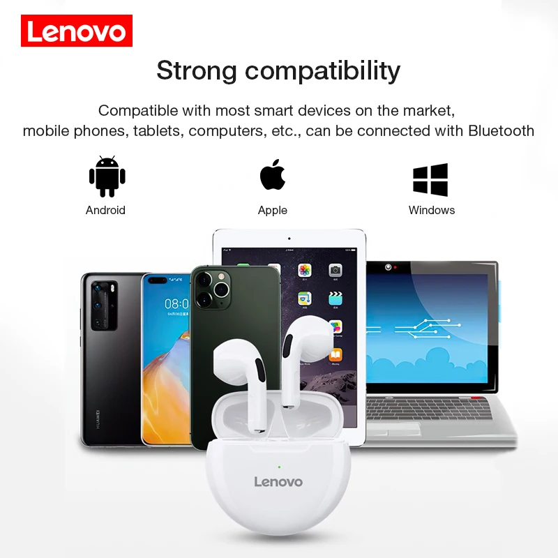 Imagem -06 - Tws Fones de Ouvido sem Fio Bluetooth com Microfone Touch Control Earbuds Hifi Sound Earbuds Fone de Ouvido de Música Original Atacado Lenovo-ht38