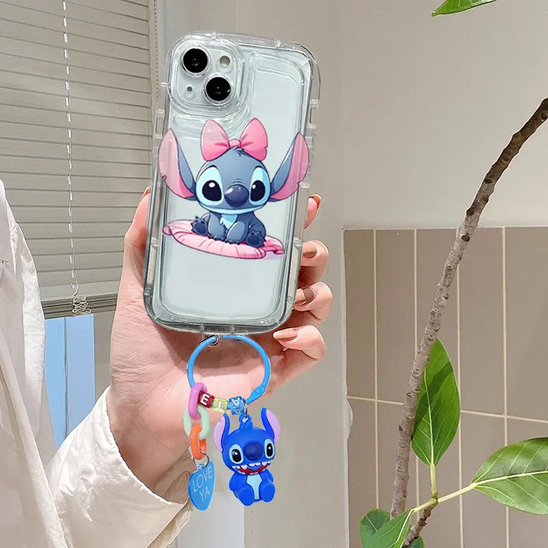 Cartoon Sanrio 3D Stitch Cute Case For iPhone 14 13 15 Pro Max 11 12 Pro 12 Mini 7 8  6s 6 Plus XS Max X XR SE Tpu Phone Cover image 4