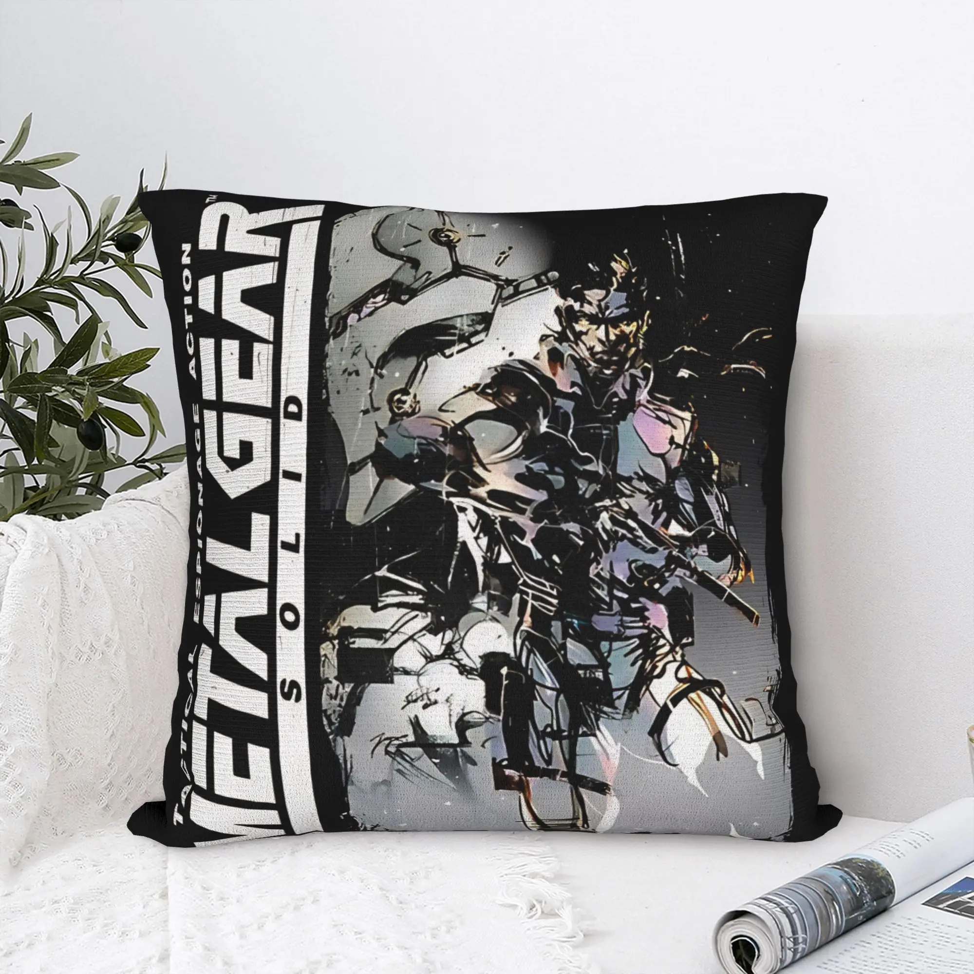 Metal Gear Solid MGS Game Pillow Case  Comfy Pillow Cover Retro Trendy Pillowcases For Living Room Sofa