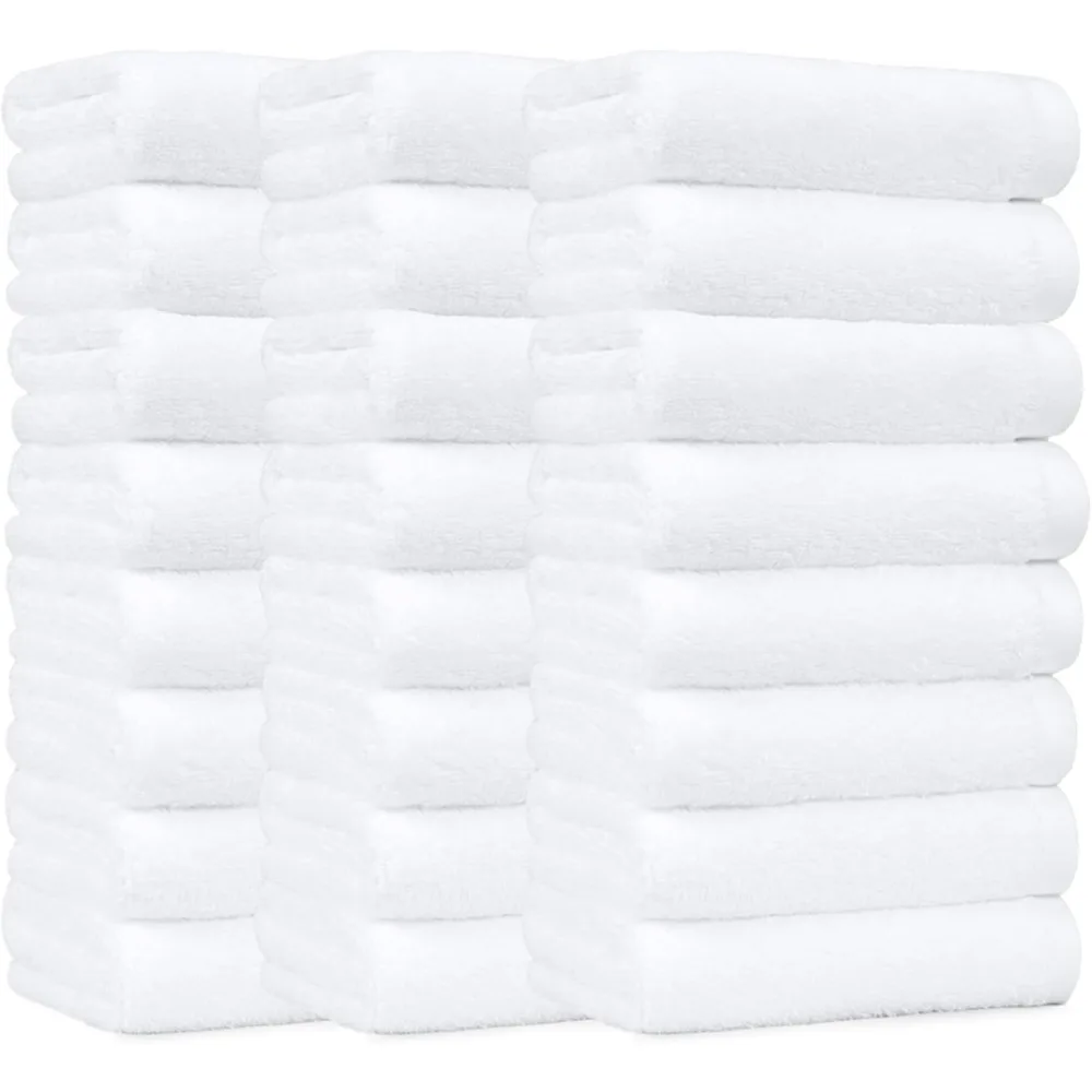 

Мягкие и толстые хлопковые полотенца для рук, 16 x 26 дюймов, белые, 24 шт.