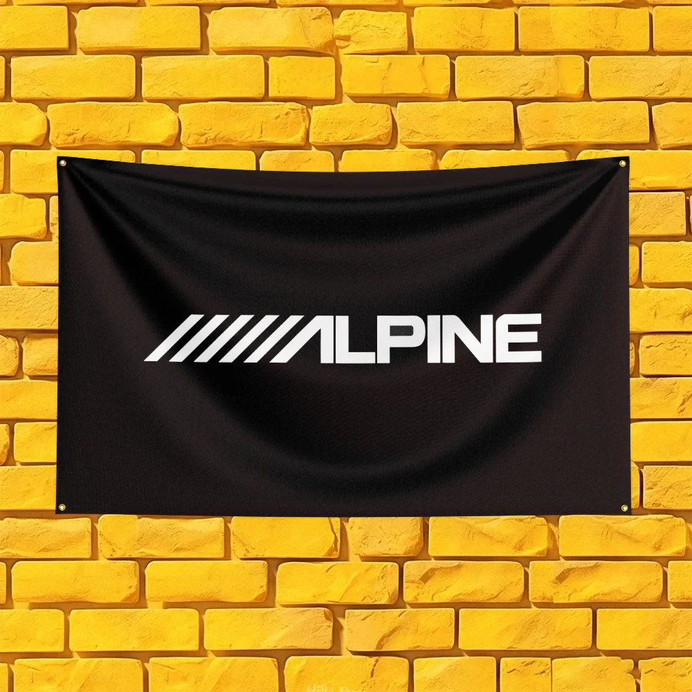 French Alpine Sport Coupe Sportscar Flag 3x5 FT Polyester Banner For Pit Garage Wall Decor Speed Fan Gift