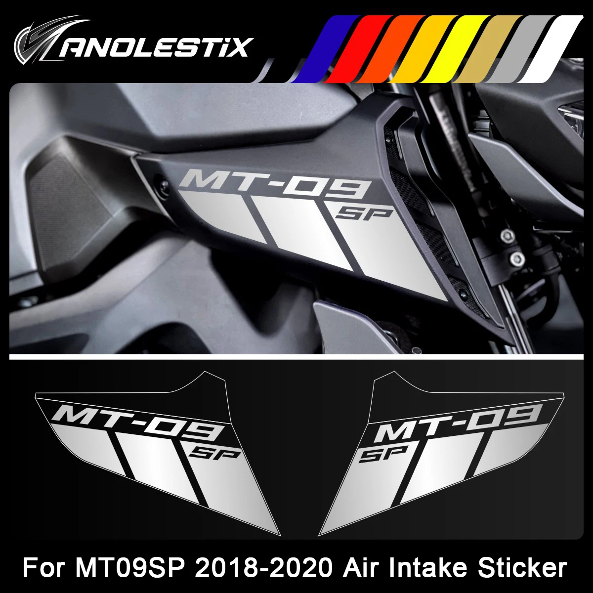 

AnoleStix Reflective Motorcycle Logo Set Air Inlet Emblem Decals For YAMAHA MT09SP MT-09SP 2018 2019 2020 2020