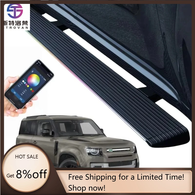 

STLF CLRAK Custom 2003 2022 Landrover Defender 90 Original Retractable Power Foot Running Boards Electric Side Steps with Led