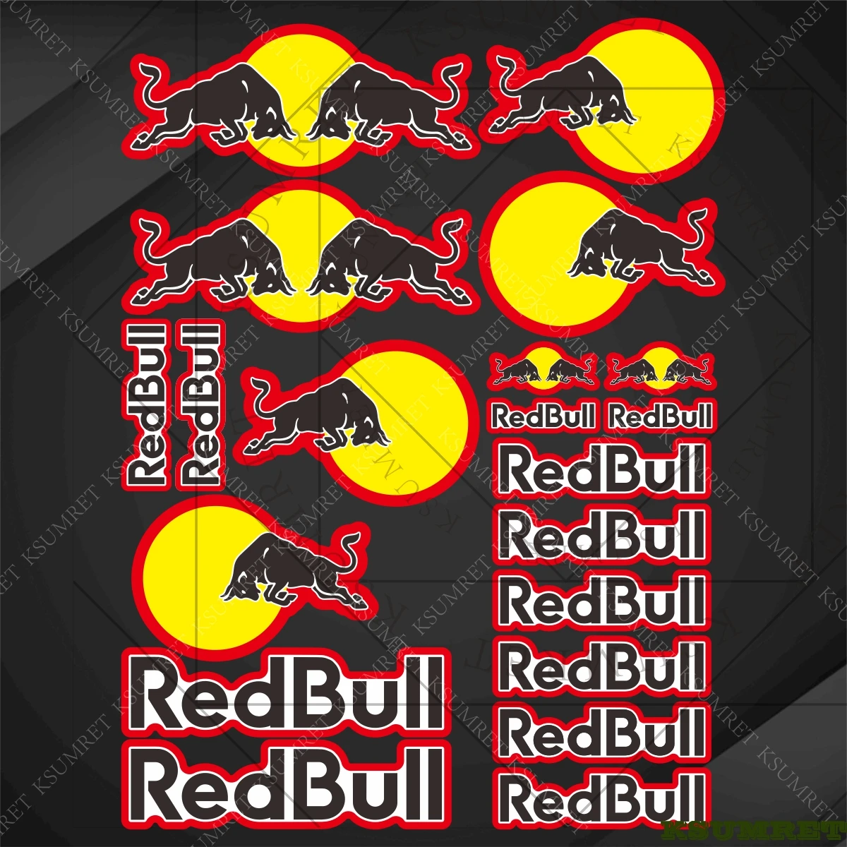 

Виниловые наклейки для мотоцикла Red Bull, логотип, эмблема, водонепроницаемые наклейки
