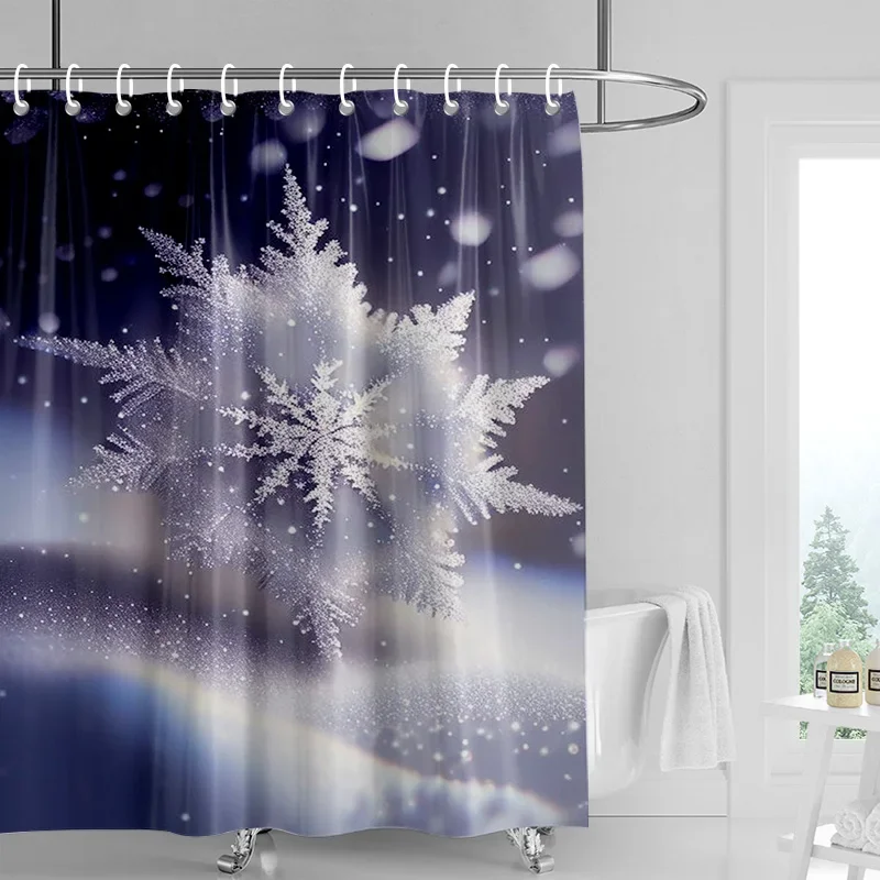 Home decoration shower curtains for bathroom waterproof curtain fabric Modern Nordic style Living Room Merry Christmas winter