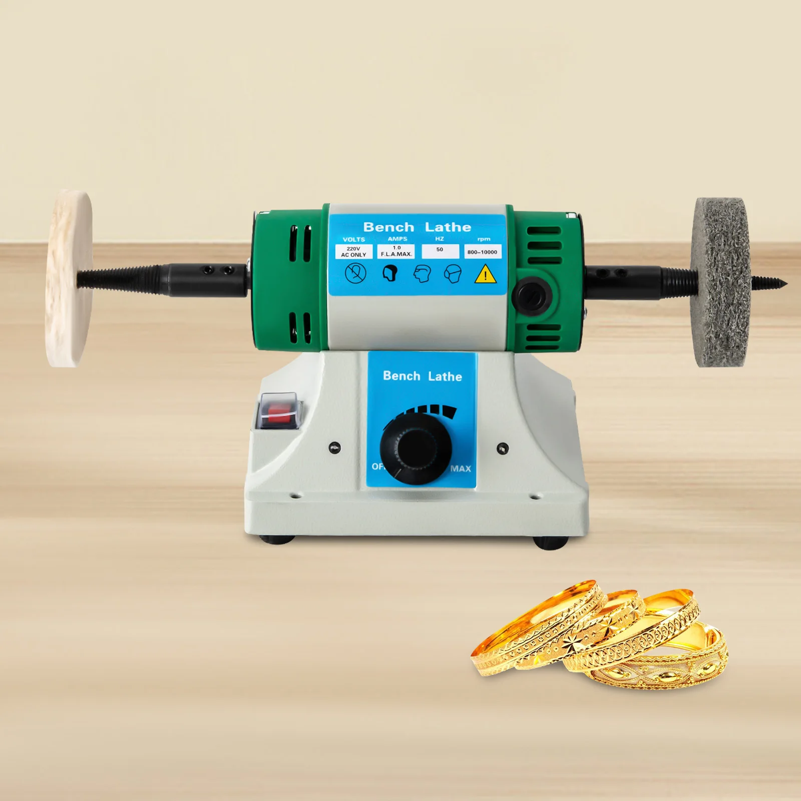 Imagem -03 - Máquina de Polimento Desktop Torno Máquina de Moagem Jóias Metal Jade Mesa Ajustável Velocidade Variável Ajustável