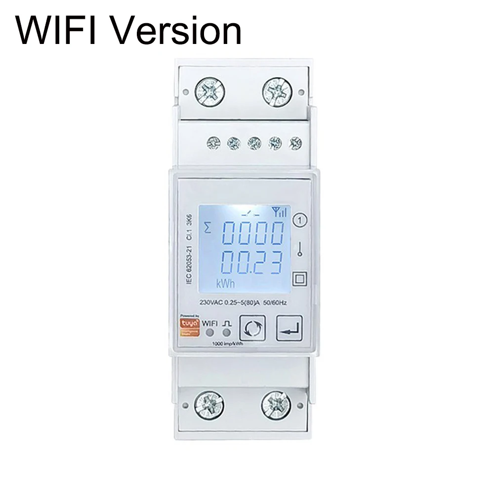 Tuya Smart Eenfase ZigBee/WiFi Energiemeter AC85-270V 80A 45-65Hz Din Rail Power Monitor KWh Wattmeter Voltmeter Ampermeter