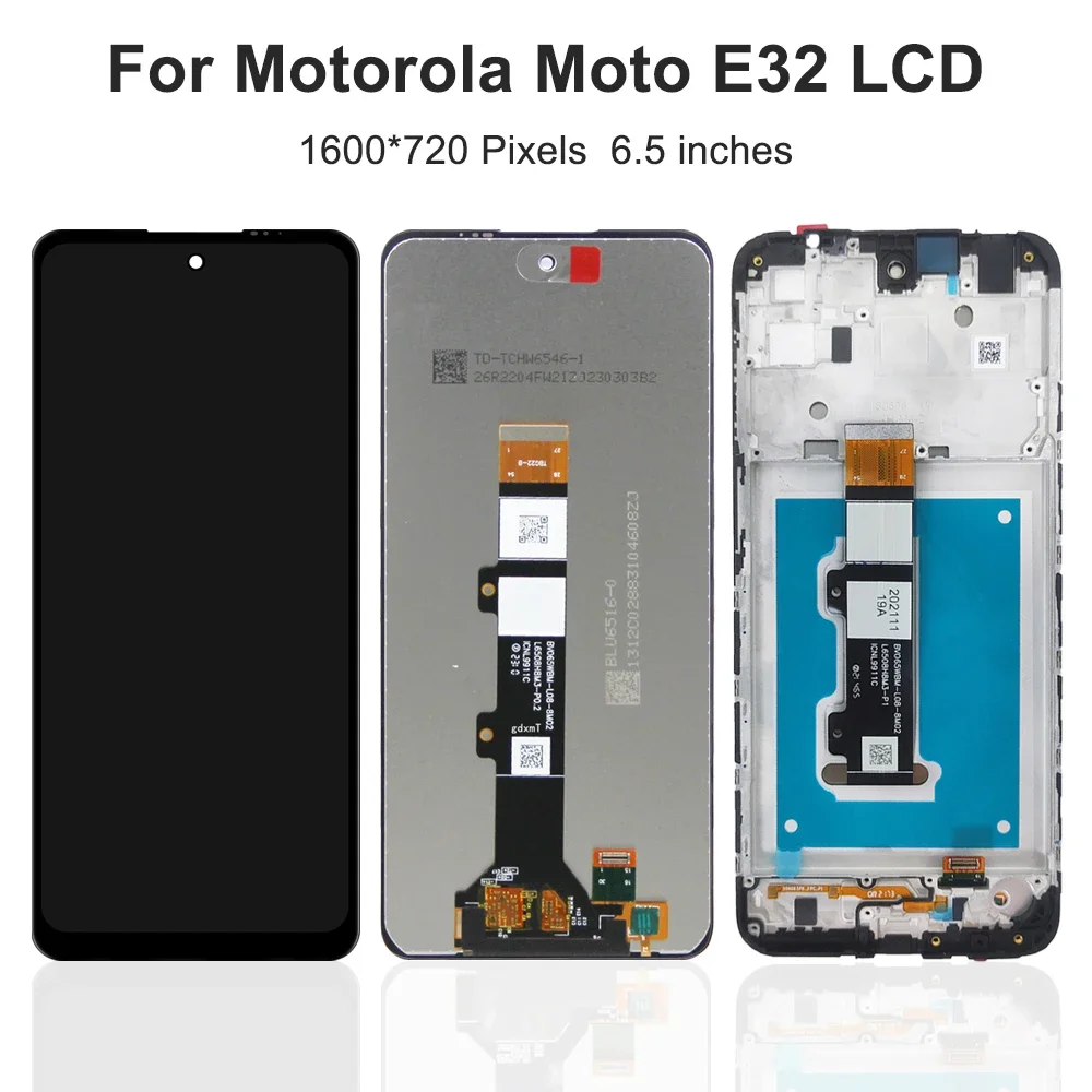 For Motorola Moto E32 6.5\'\'LCD Display Touch Screen Digitizer Assembly Replacement For Moto E32