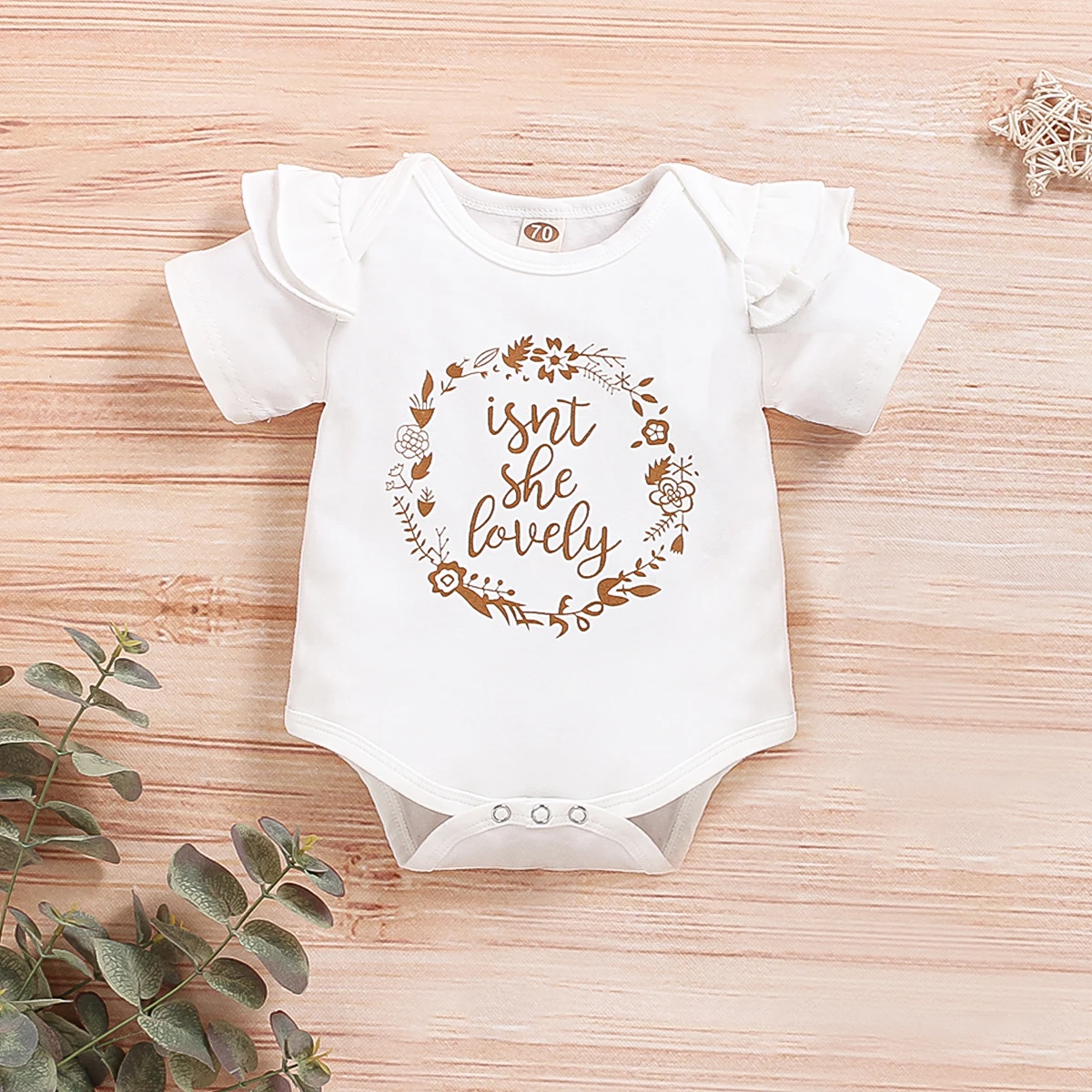 Newborn Baby Girl Romper White Short Sleeved Letter Printed Bodysuit Summer Jumpsuit Clothing for Toddler Girl 0-18 Months