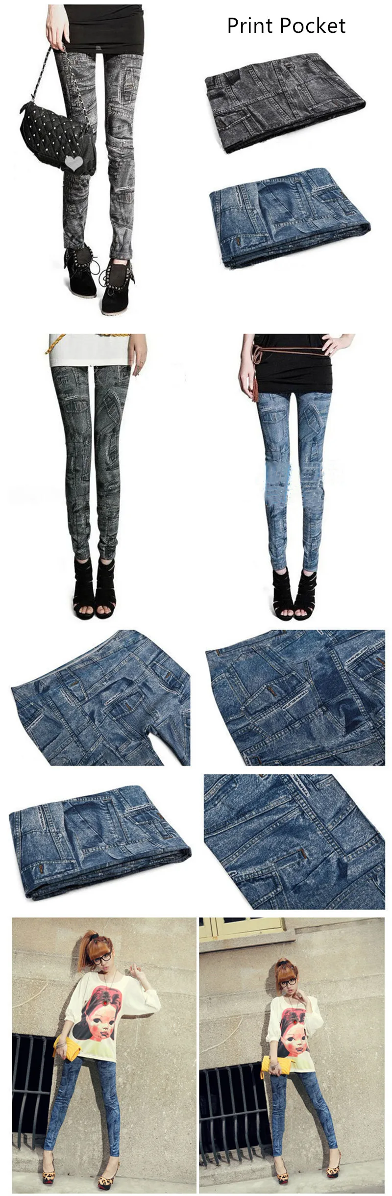 DOIAESKV Bequeme dünne Hosen, Denim-Leggings, Damenmode, sexy Damen-Jeans, dünne Leggings, dehnbare, schmale Leggings – Detail 10