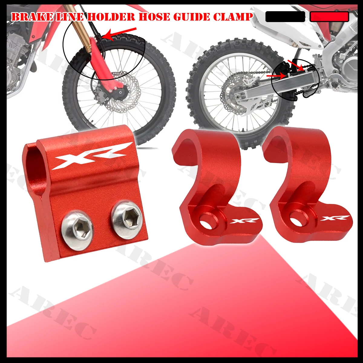 

XR LOGO Motorcycle Front Rear Brake Hose Guide Spare Part For Honda XR 250L 250R 400R 600R 650R 650L Oil Line Holder Cable Clamp